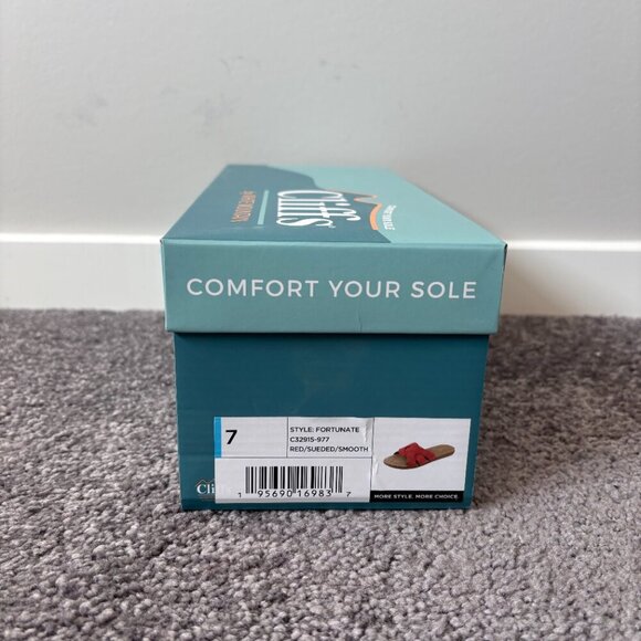 Cliffs by White Mountain Women's 7 Red and Tan Suede Slide Sandal NWT - Picture 11 of 11